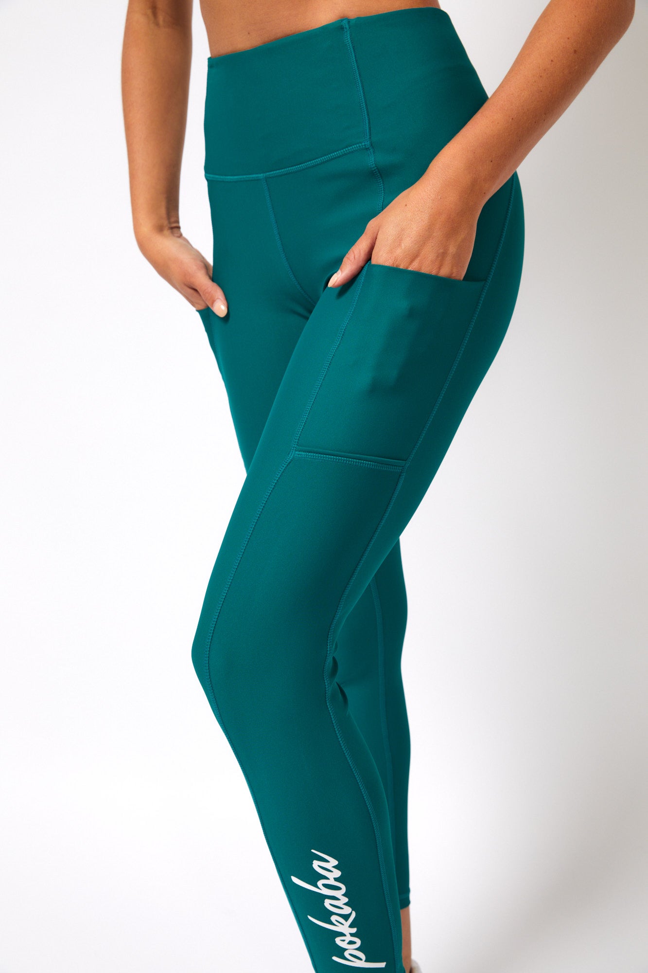 Lorna Jane Khaki Green Cropped Women's Activewear Leggings Size Pockets  Size M